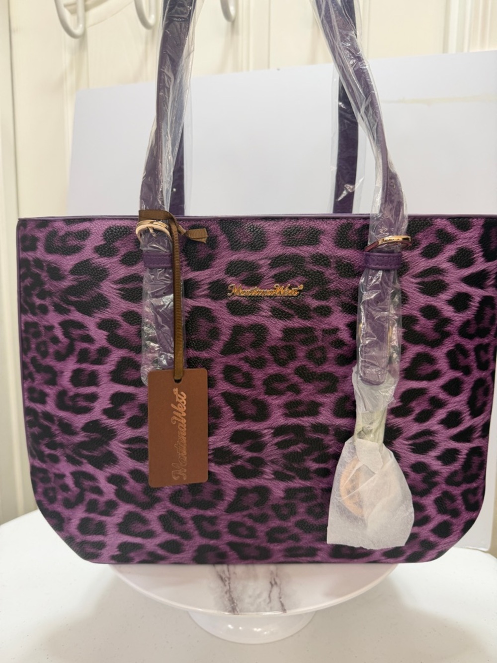 Studded leopard print Montana West purse